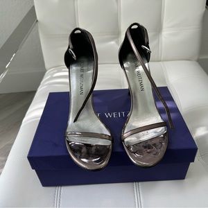 Stuart Weitzman Nudistrong. Pewter Glass. Size 7.5.